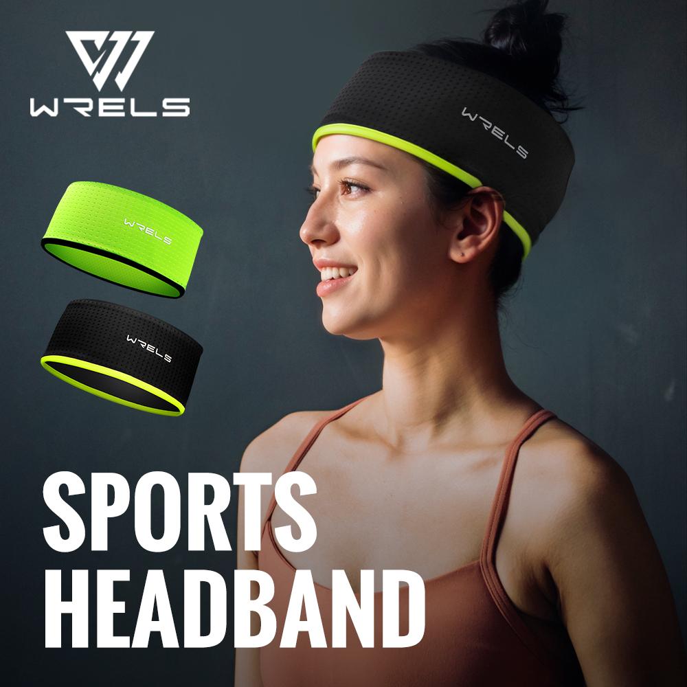 WRELS Sports Headband Sweatband Elastic Gym Fitness Running Basketball Yoga Breathable Quick Dry Absorbent Wide Hairband Unisex