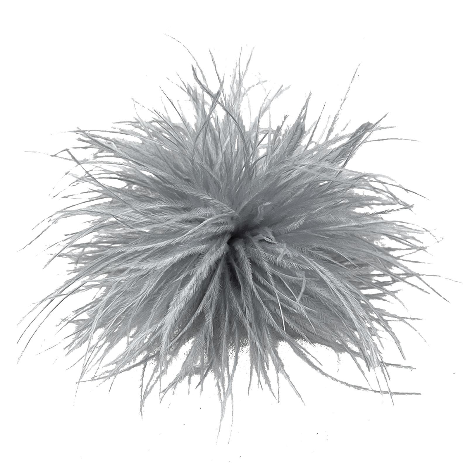 

Feather Brooch Women Fashion Lapel Pins Hair Hat Accessories Ostrich Feather Corsage Pin Feather Lapel Pins for Sweater серый