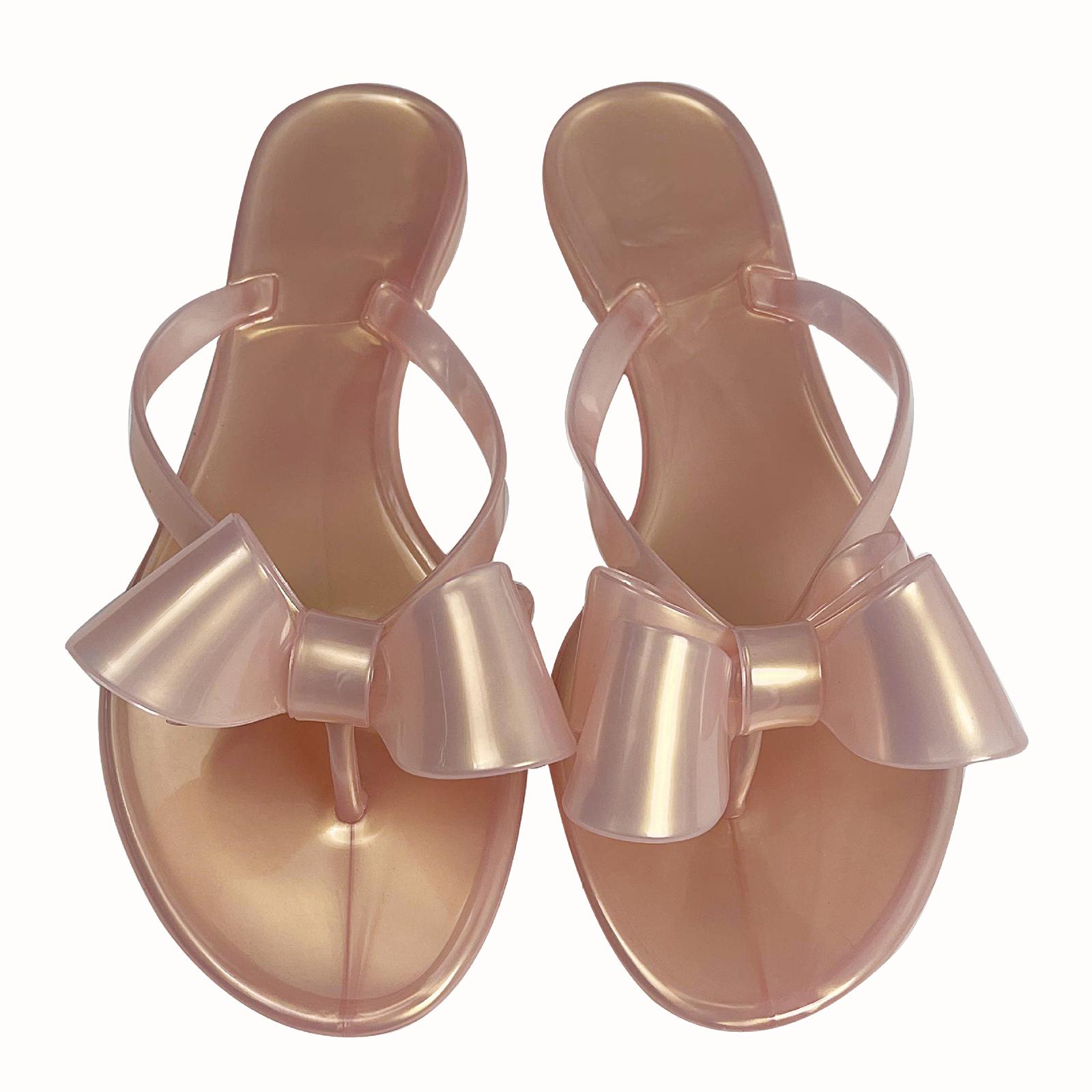 

Summer Women s Jelly Butterfly Flat Plastic Slippers 36 золотой