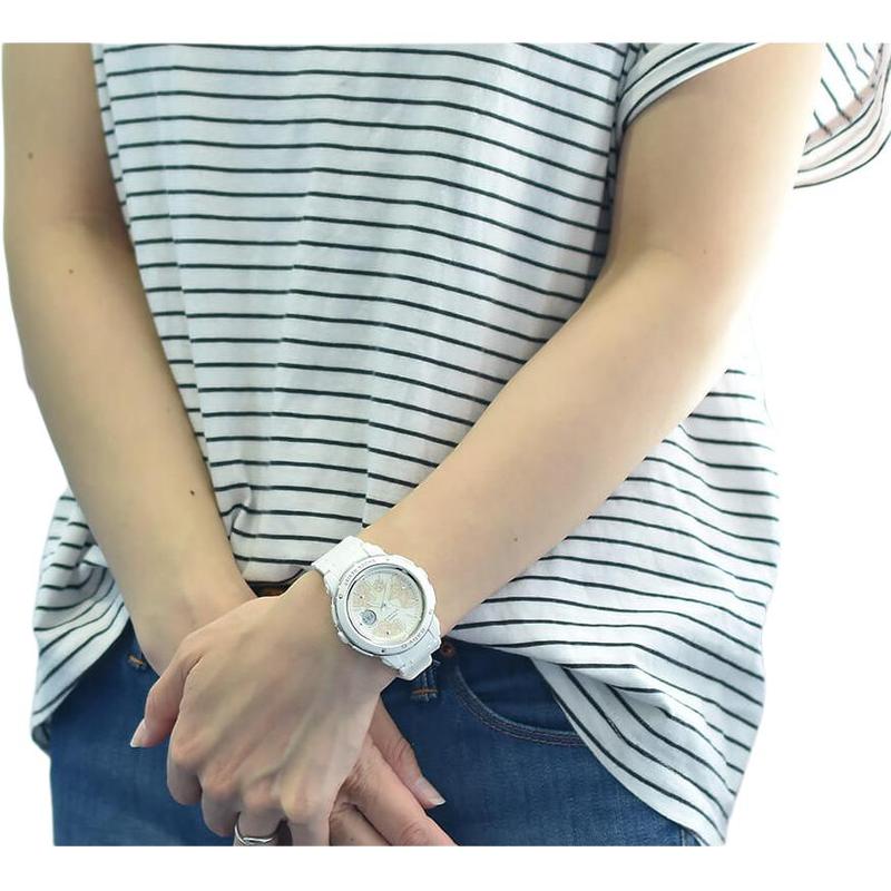 Casio BABY-G Theme Series 100 Meters Waterproof Quartz Movement Resin Strap Japanese and Korean Watch Women's Watch White Dial BGA-150FL-7A