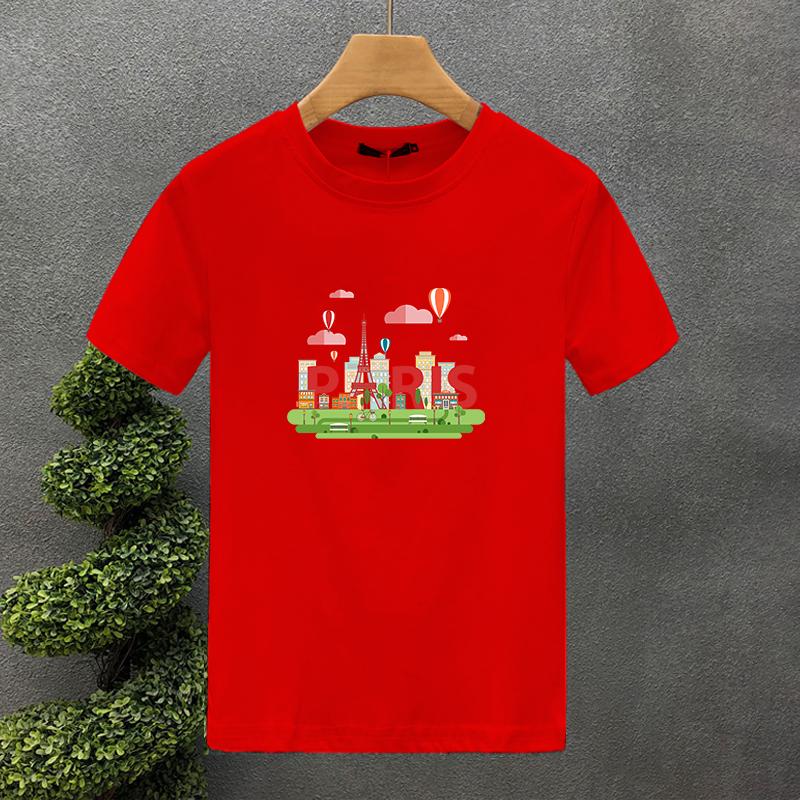 High Quality Luxury Brand 100% Cotton Design Paris Printing Tees Summer Harajuku Men/Women Short Sleeve T-shirt Asian Size S-5XL