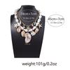 Trendy personality Baroque imitation pearl ceramic alloy conch shell and other pendants double stacked women's necklace
