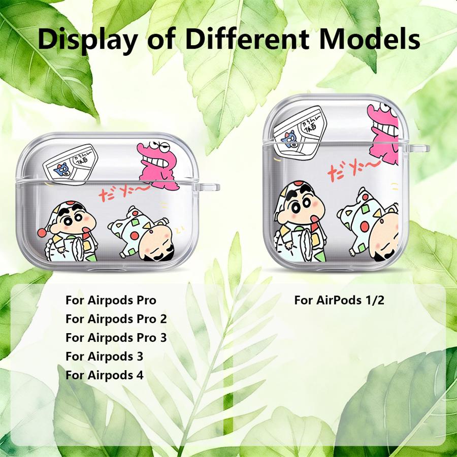 Cute Crayons Shinchan Case For Airpods 3 Pro3 4 1 Pro 2 Pro2 Clear Earphone Cases Cover