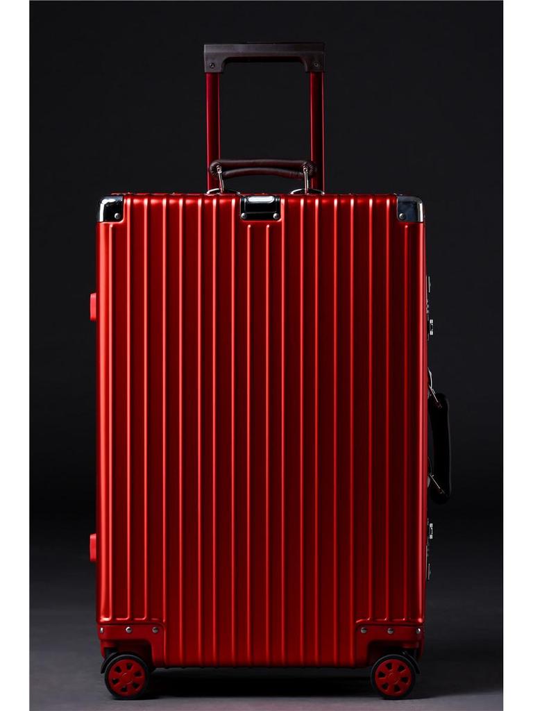 Aluminum-Magnesium Vintage Luggage with Universal Wheels - 20" Carry-On & 24" High-End Case for Women