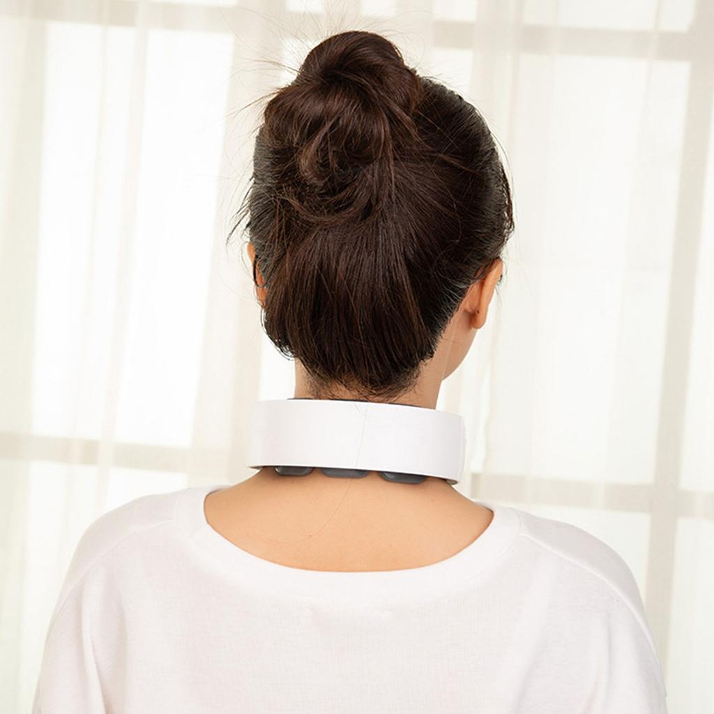 Electric Pulse Neck Massager with Heat 9 Levels 6 Modes 6 Heads USB Rechargrable TENS Pulse Neck Massager