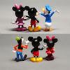 TREXORA Disney Kreslená Figurka Sada 6 Kusů, Mickey Mouse, Minnie Mouse, Kačer Donald, Goofy PVC Figurky, 5,5-5,7 cm, Vícebarevná