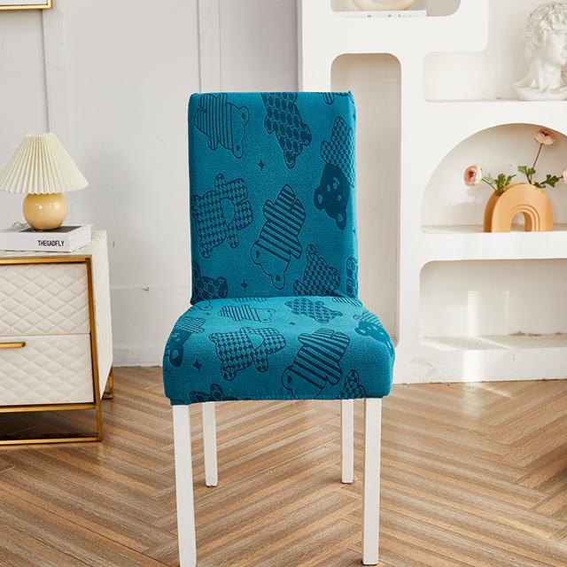 Thick Jacquard Chair Cover Spandex Stretch Slipcovers Chair Seat Covers For Kitchen Dining Room Wedding Banquet Home 1pc