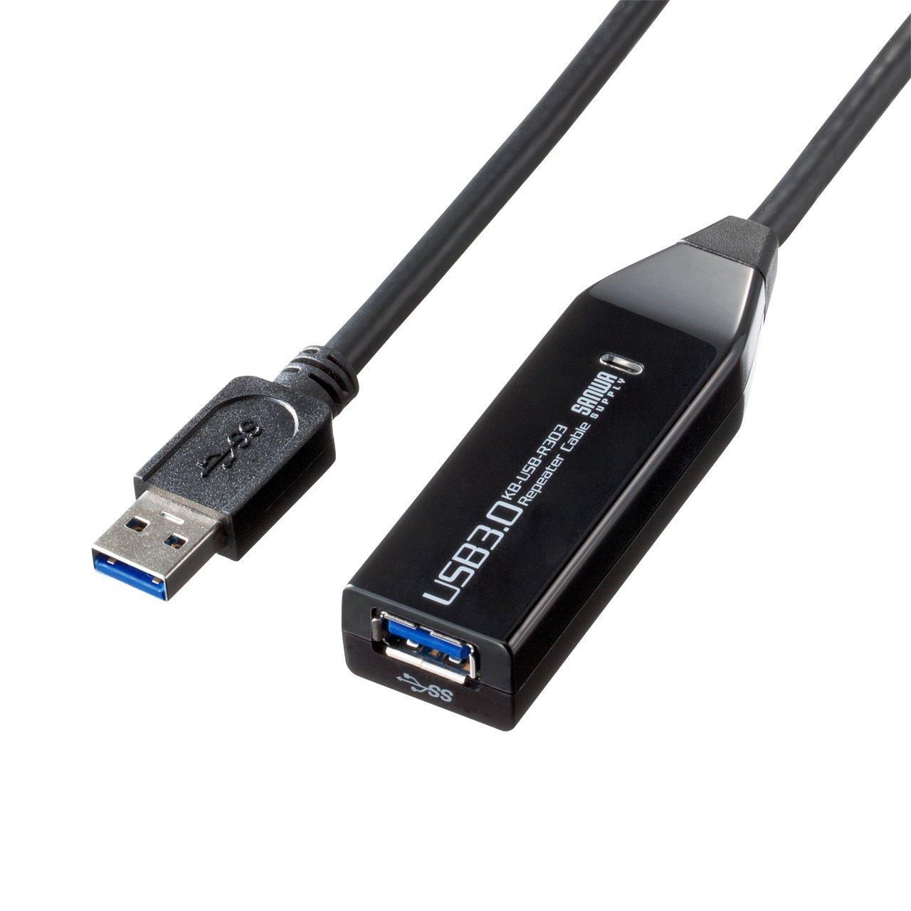 

Sanwa Supply 3m Extension USB Active Repeater USB Gen 1 3.0 Cable, 3.1 Compatible, KB-USB-R303