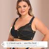 Longline Plus Size Sports Bra, Adjustable Side Smoothing Body Shaping Beauty Back Tank Bra with 3-Row Hook Closure
