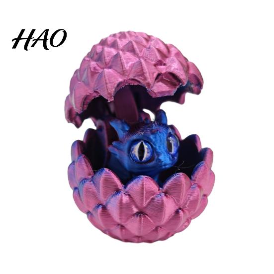 Desktop Ornament 3D Printed Dragon Egg Vibrant Color Small Size Miniature Statue Stress Relief Fidget Toy Adorable Cartoon Dragon-themed Desk