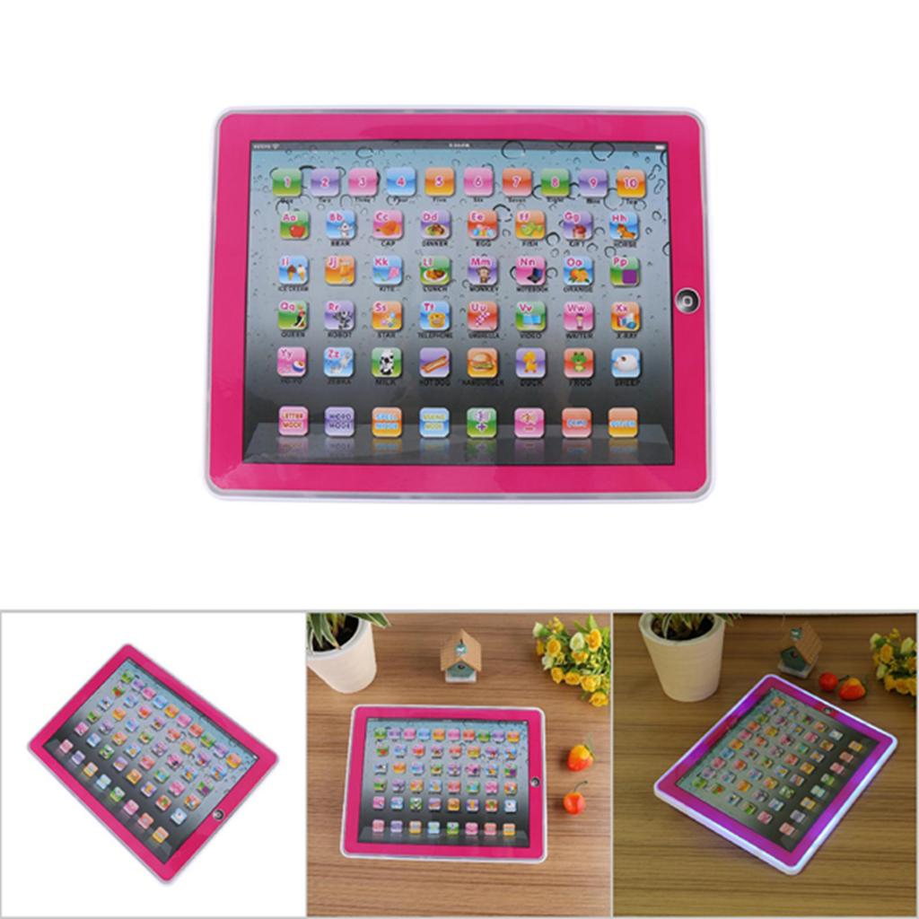 Baby Kids Toddler Learning English Machine Tablet Early Educational Study Toy (Pink)