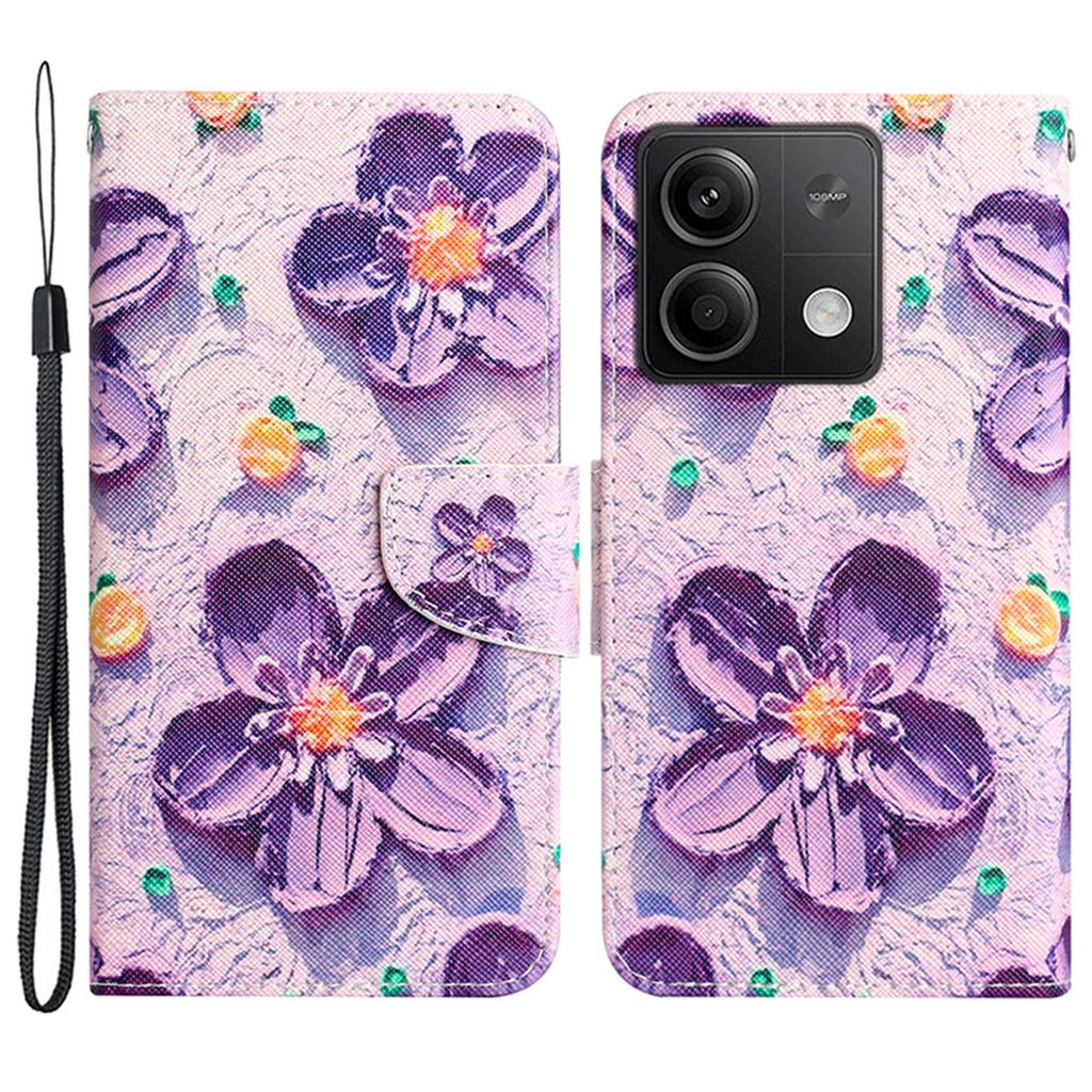 For Xiaomi Redmi Note 13 5G Case PU Leather Magnetic Clasp Pattern Printing Phone Cover