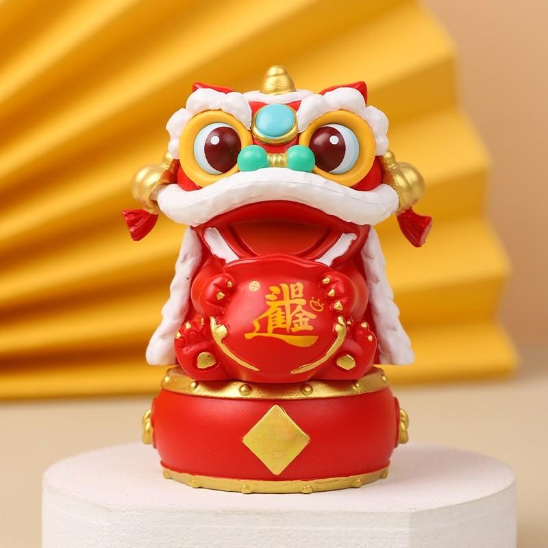 Chinese Style Resin Lion Figurine Home Decor For New Year Celebration Gift
