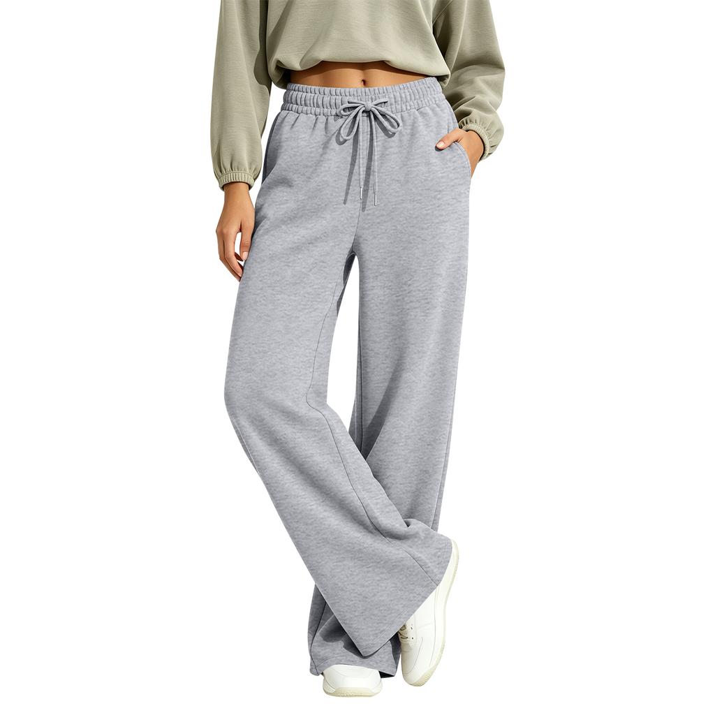 Women's Wide Leg Lined Sweatpants Loose Straight Casual Jogger Pants