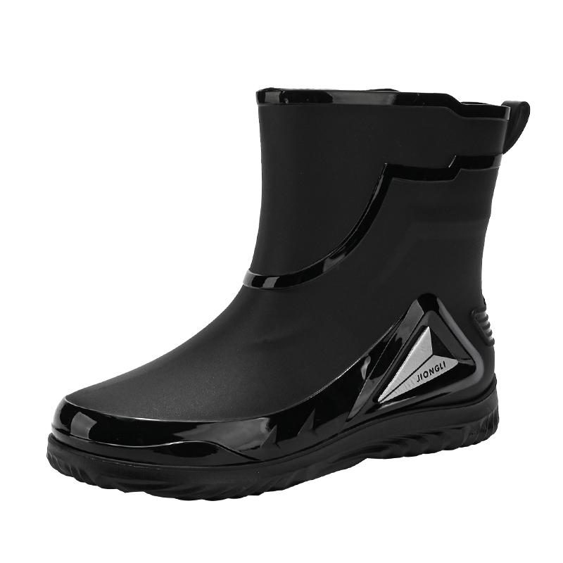 Men's casual fashion rain boots four season comfort light height increasing outdoor wear-resistant waterproof casual rain shoes