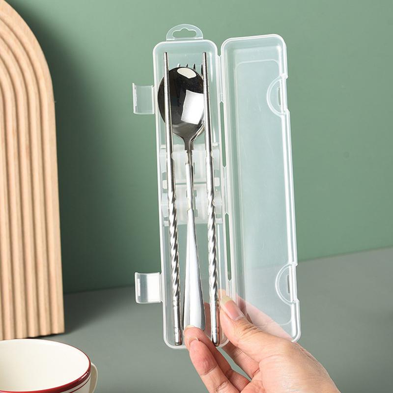 1Pc Portable Makeup Brush Organizer Eyebrow Pencil Tableware Chopsticks Transparent With Cover Storage Box Kitchen Accessories