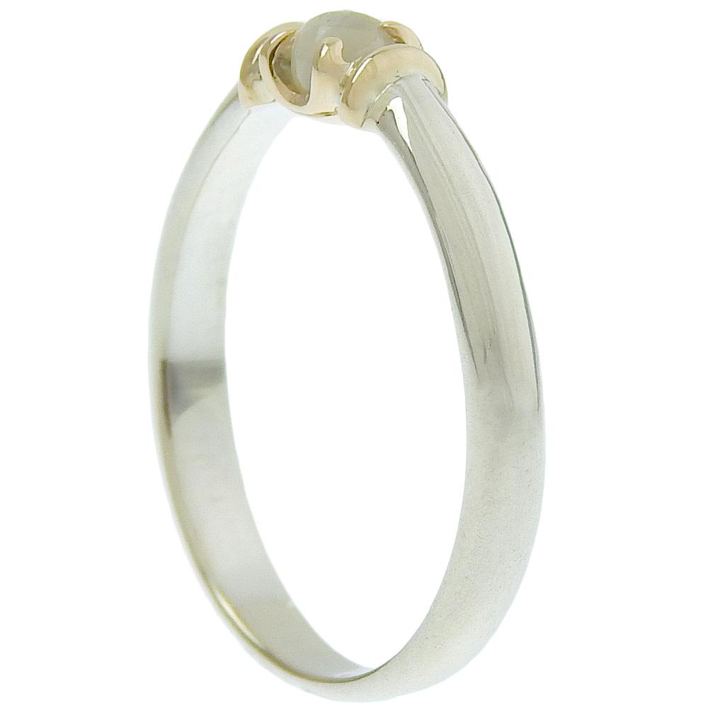 4℃ Ring K10 yellow gold/Silver #4.7(US Size) 1.4g Women Used