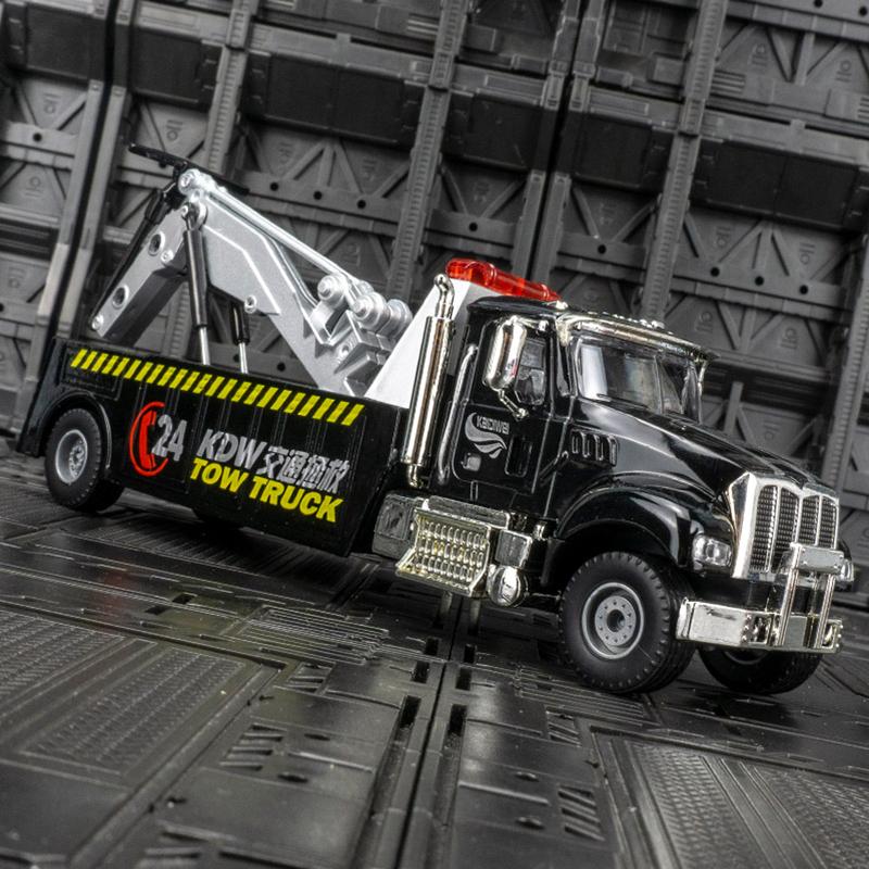 New Alloy Traffic Road Rescue Car Model Diecast Metal Toy Engineering Trailer Truck Wrecker Crane Car Model Simulation Kids Gift