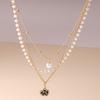 Elegant Multi Layer Rose Flower Pendant Necklaces for Women Girls Pearl Necklace Birthday Party Jewelry Gift