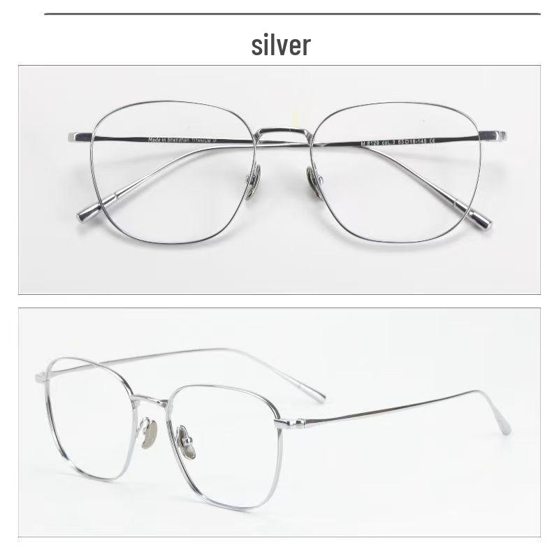 Pure Titanium Myopia Eyeglass Frames, Thin Metal Rim, Fashionable & Prescription-Compatible