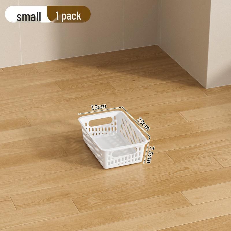 Multifunctional Plastic Desktop Storage Basket with Right Angle Partition