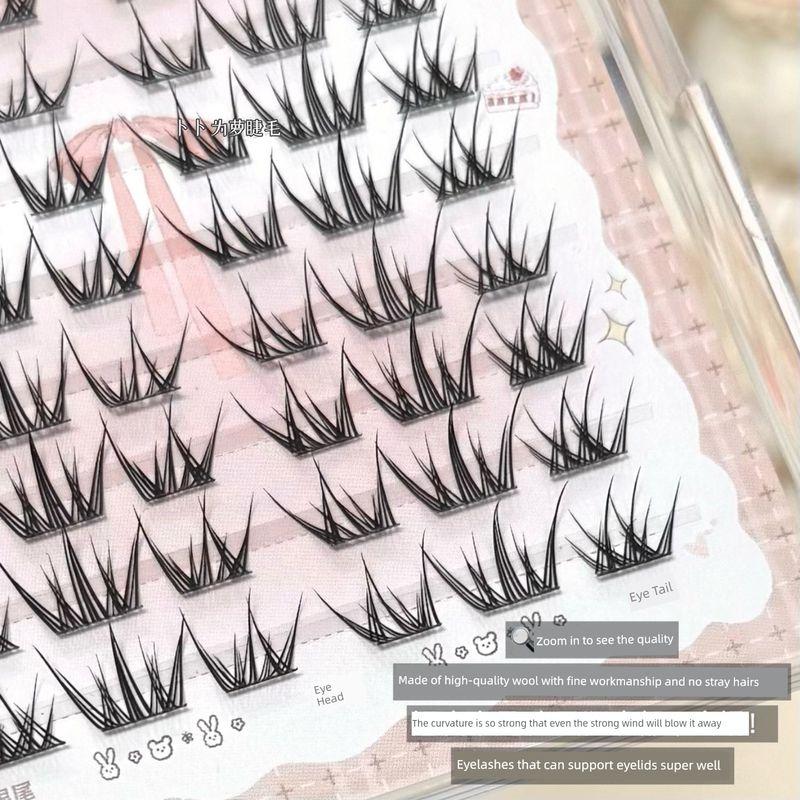 Asian Manga Wet Eyelashes! Sweet Velvet False Eyelashes, Natural and Realistic, Dynamic and Photogenic, Fireworks Split Wet Eyelashes