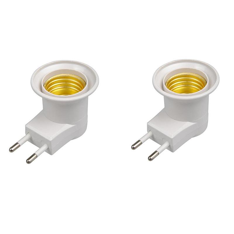 

2 шт. Патрон для лампочки - Адаптер вилки ЕС / Переключатель управления включением-выключением питания 2PCS белый