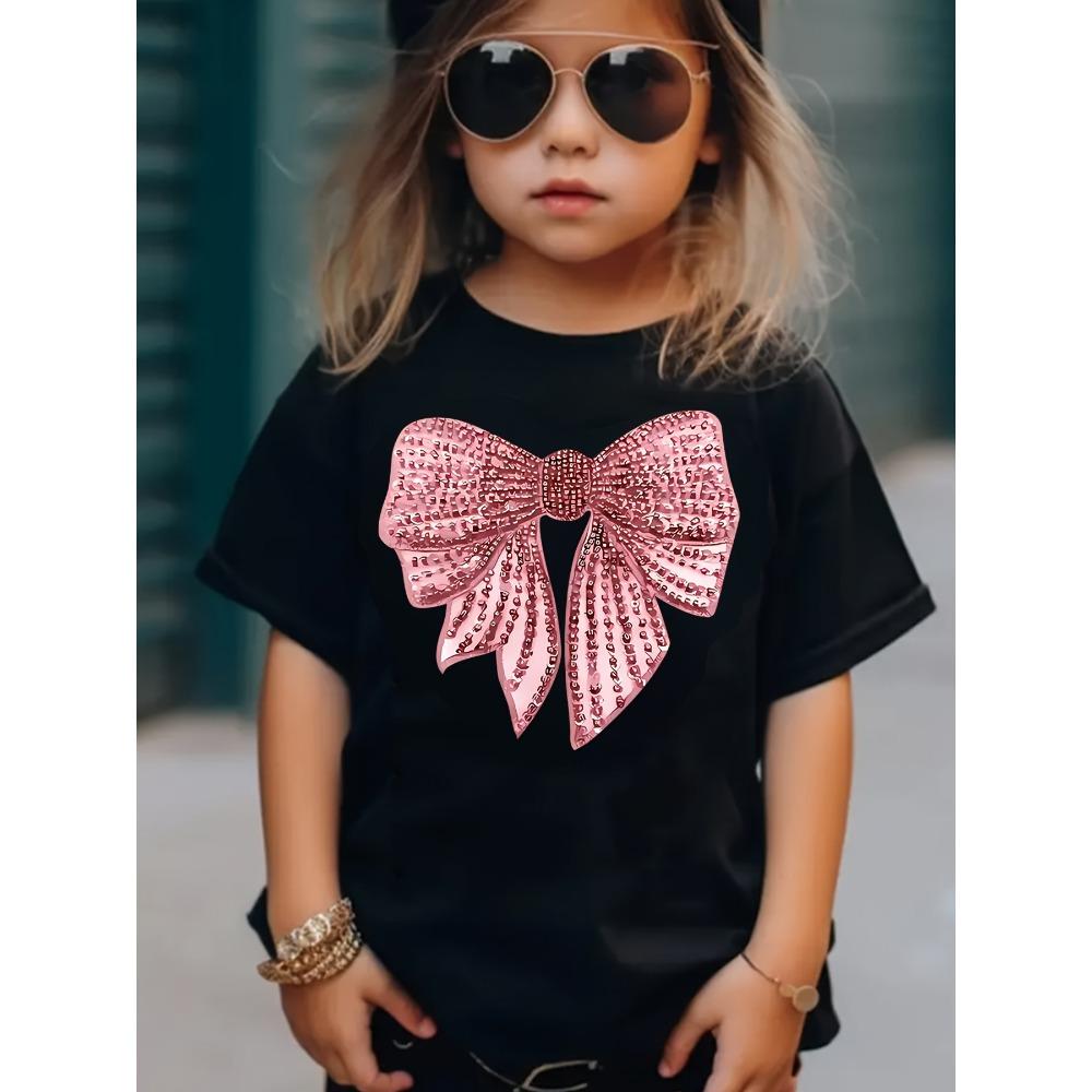 Children's Clothing: Elegant and Delicate Bow Print T-Shirt