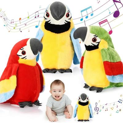 Talking Parrot Repeat What You Say Electronic Record Bird Shake Wings Plush Interactive Toys for Kids Christmas Birthday Gift