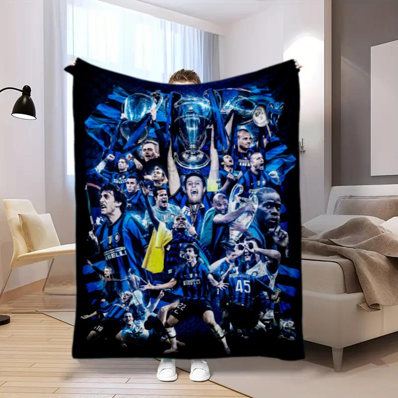 Famous F.C. Internazionale Milano football player Lautaro Martínez blanket Soft four season home bed office travel outdoor warm blanket L7