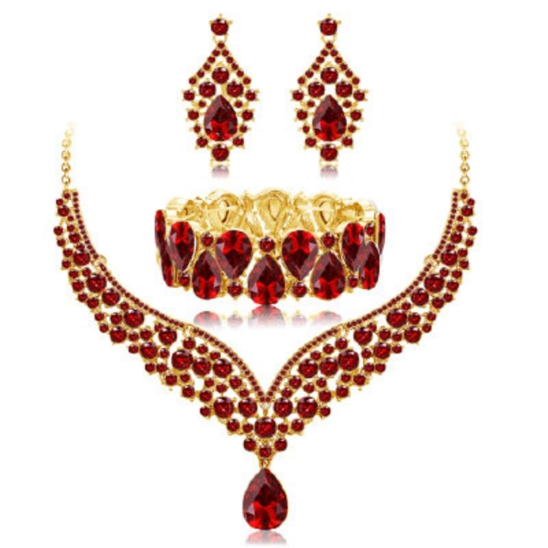 Ladies Wedding Banquet Dress Necklace Earrings Bracelet Jewelry Fashion Jewelry Set