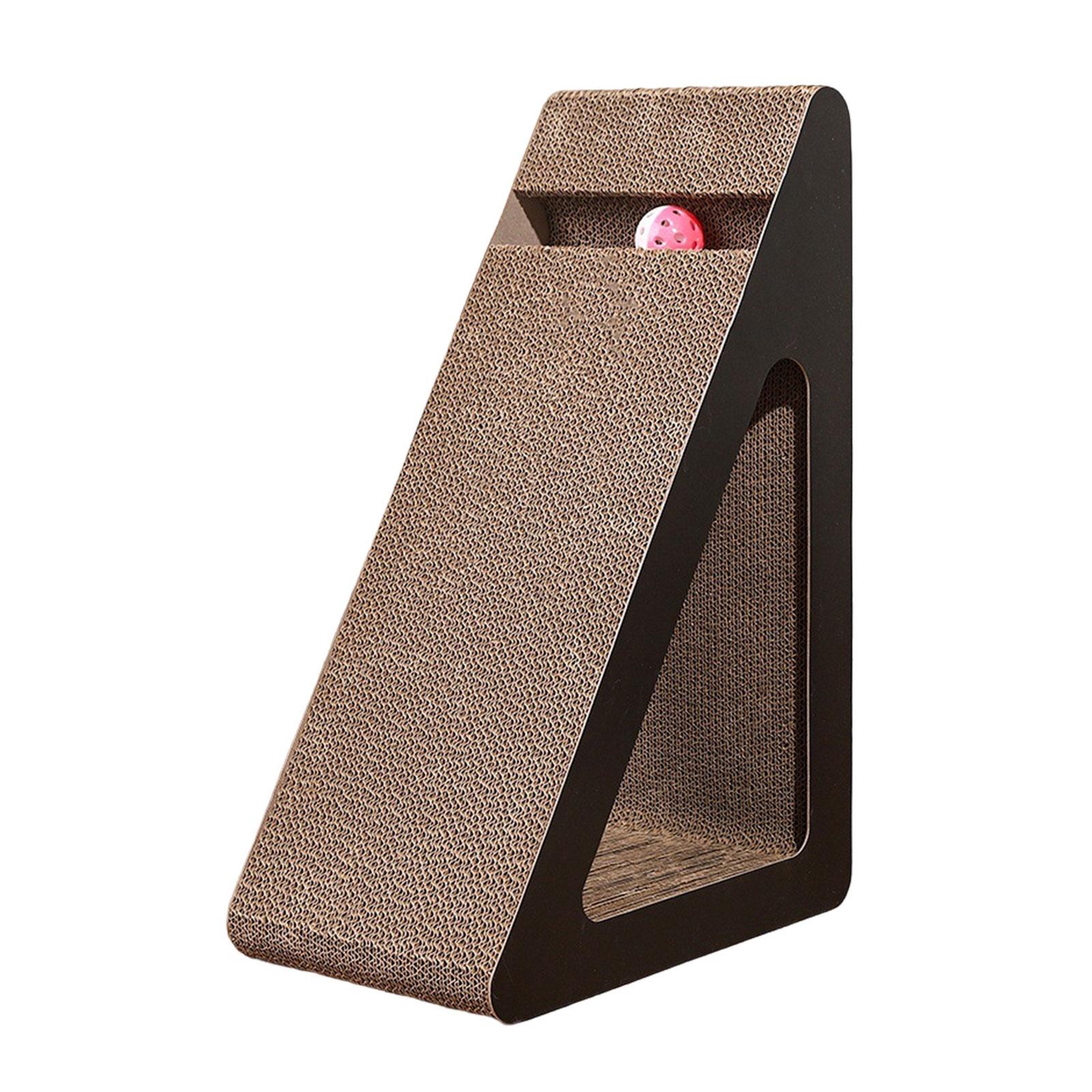 

Space Saving Triangular Cat Scratcher Stand With Rotating Ball For Interactive Fun And Claw Health Grinding Scratch Toy L