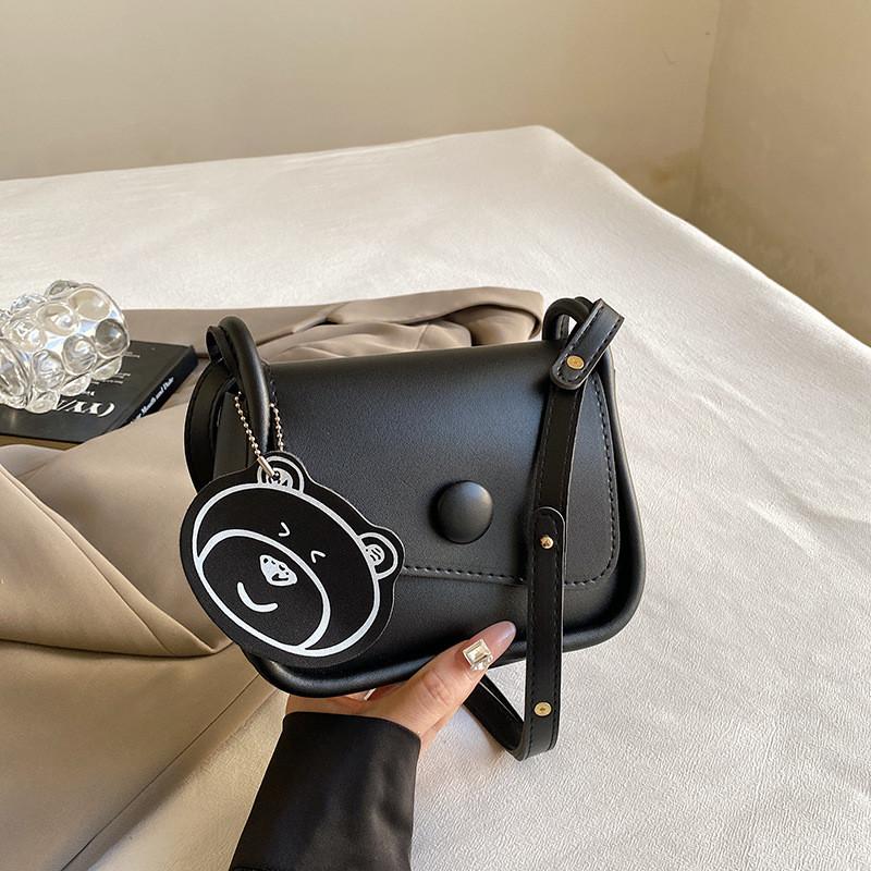 Trendy Women s Small Crossbody Bag Chic Fall Fashion Pu Leather Square Handbag With Soft Structure чёрный