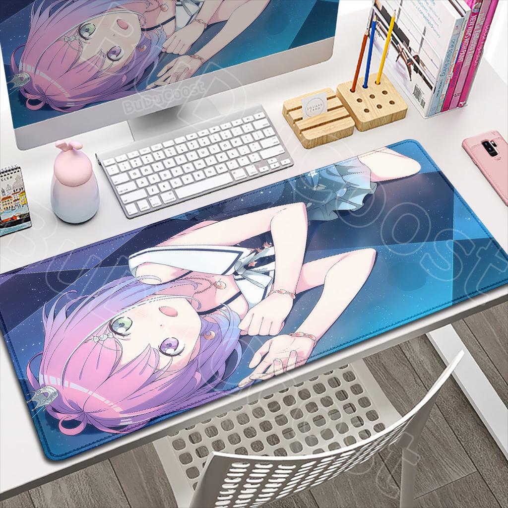 Hololive Anime Kawaii Girl Himemori Luna Mouse Pad Large Laptop Keyboard Mat Non-slip Rubber Base Office Mouse Mats XXL Desk Rug