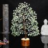 Green Jade Crystal Tree Good Luck Showpiece for Home Decor Items Crystals Gemstones Bonsai Money for Good Luck, Decoration Silver Wire, 10-12 Inch