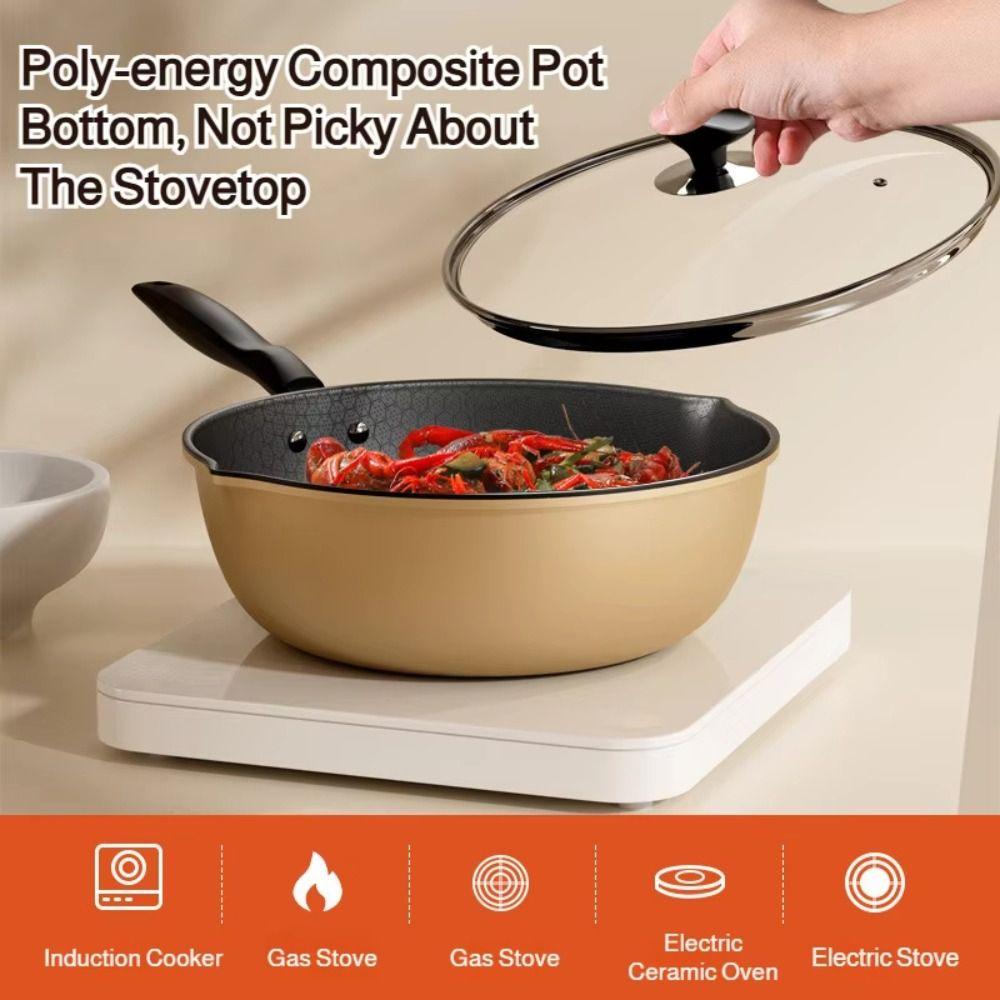 Non-Stick Surface Nonstick Wok Scratch-Resistant Coating Multi-Functional Fry Pan  All Stoves