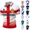 Klassiek Heren Poloshirt Voetbalshirt met Bedrukt Engeland Embleem en Badge Ontwerp Geschikt voor Casual en Sportkleding
