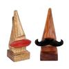 Rosewood Wooden Brown Handcrafted Nose Shaped Goggle Spectacle/Specs Eyeglass Holder Stand with Black Moustache