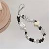 Acrylic Flower Shape Bead Mobile Phone Strap Chain Women Girl Sweet Cellphone Jewelry Accessory For Telephone Lanyard Decoration 1