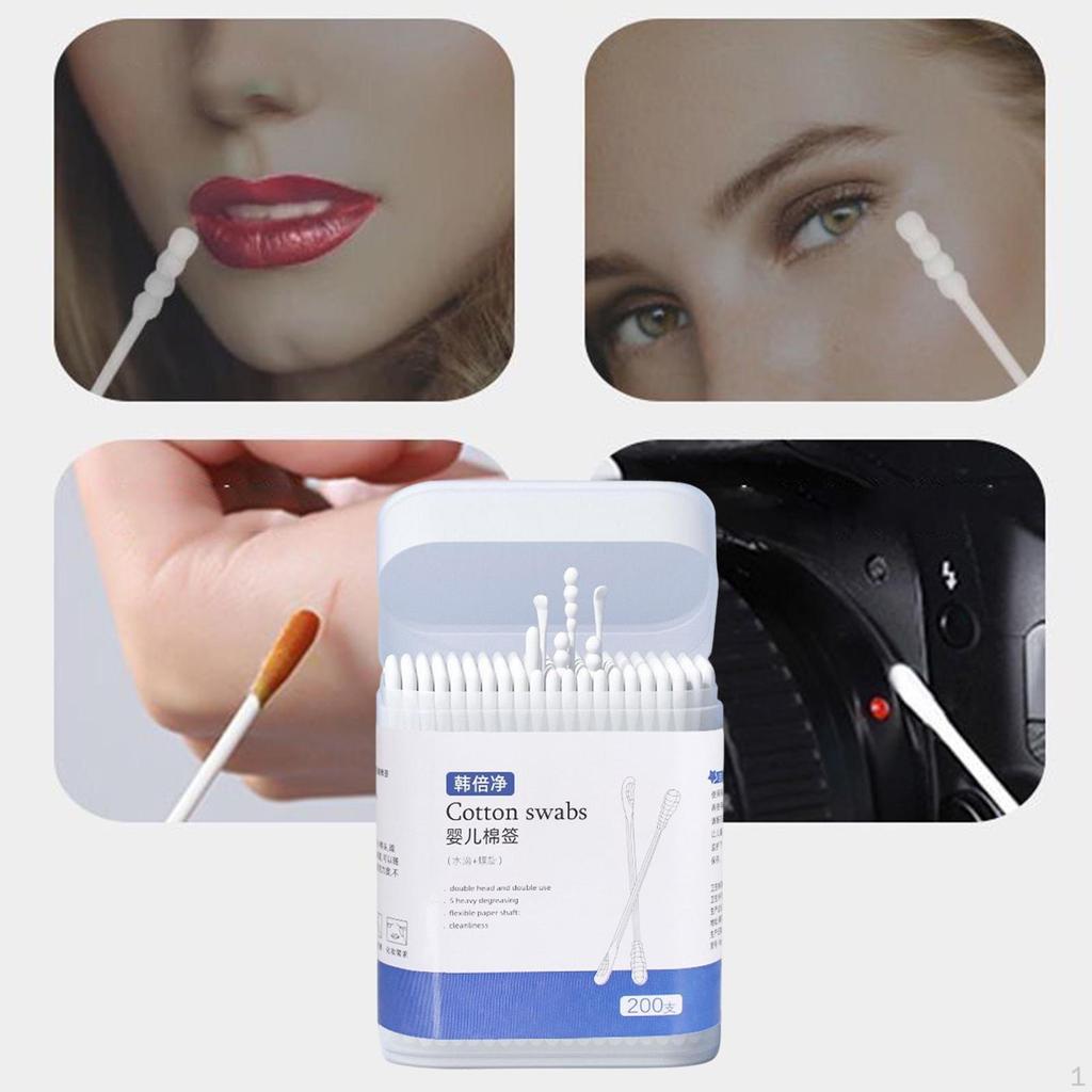 Buy 200Pcs Multipurpose Cotton Swab Ear Wax Clean DoubleEnded Care at