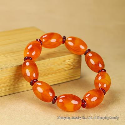 Second-Gen Amber Beeswax Rice Bead Bracelet for Men & Women