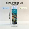 1PC Coral Reef Underwater Ocean Scene Print 750ml Color Plastic Sports Water Bottle Leakproof Flip Straw Lid Suitable for Sports Office Home Use