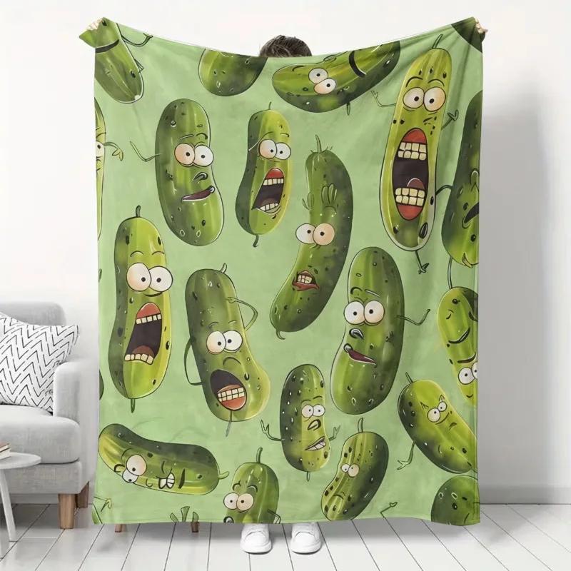 

Cozy Pickle-Themed Flannel Throw Blanket - Soft Warm & Smooth | Perfect for Couch Bed Air Conditioning 75x90cm