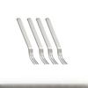 High Appearance Stainless Steel Fruit Fork Set with Stand Reusable Dessert Fork Three Toothed Portable Cake Fork Cake