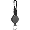 4CM Black Plastic Carabiner Paracord Retractable Keychain with High Elastic Easy-Pull Buckle
