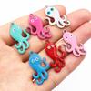 10pcs 28x15mm Enamel Octopus Charms Pendant Stainless Steel DIY Jewelry Making Accessories Findings for Necklace Earrings