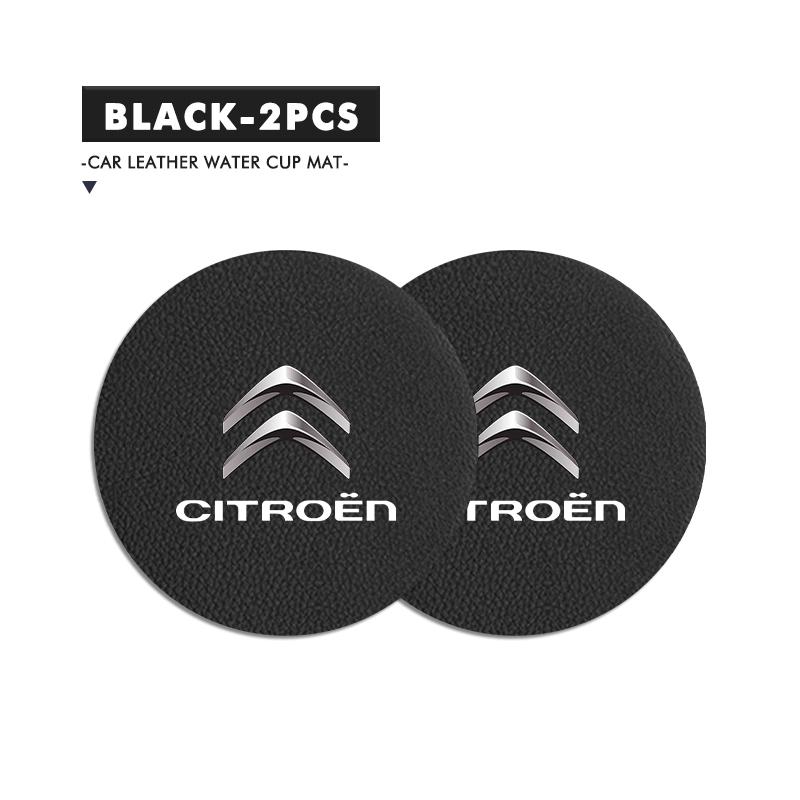 

2Pcs Leather Anti-Slip Suede Car Water Cup Holder Accessories For Citroen Jumper Celysee Cactus Picasso Aircross Saxo Grand