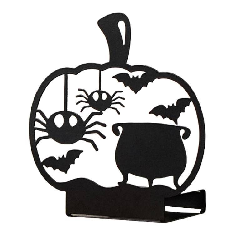 Halloween Candle Holders Candlestick Decorations with Ghostly Spiderweb Bat Hollowed Iron Tealight Stand Party Decors