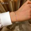 Round Bubble Full 3mm Moissanite Bracelet for Women Adjustable 925 Silver Plated 18K Link Bracelet D Color Lab Diamond