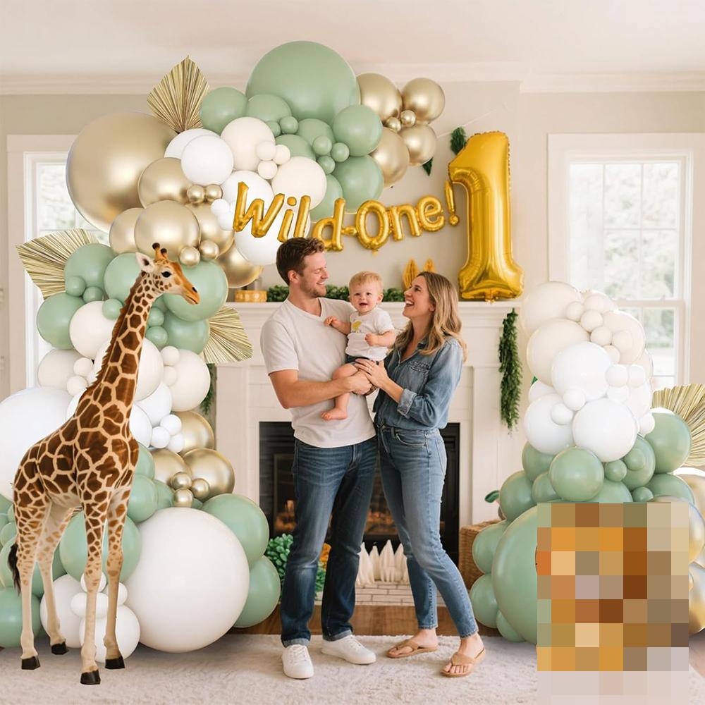 White Sand Sage Green Balloons Garland Metal Gold Balloon Arch Kit Wedding Graduation Kid Birthday Party Bride Shower Decoration